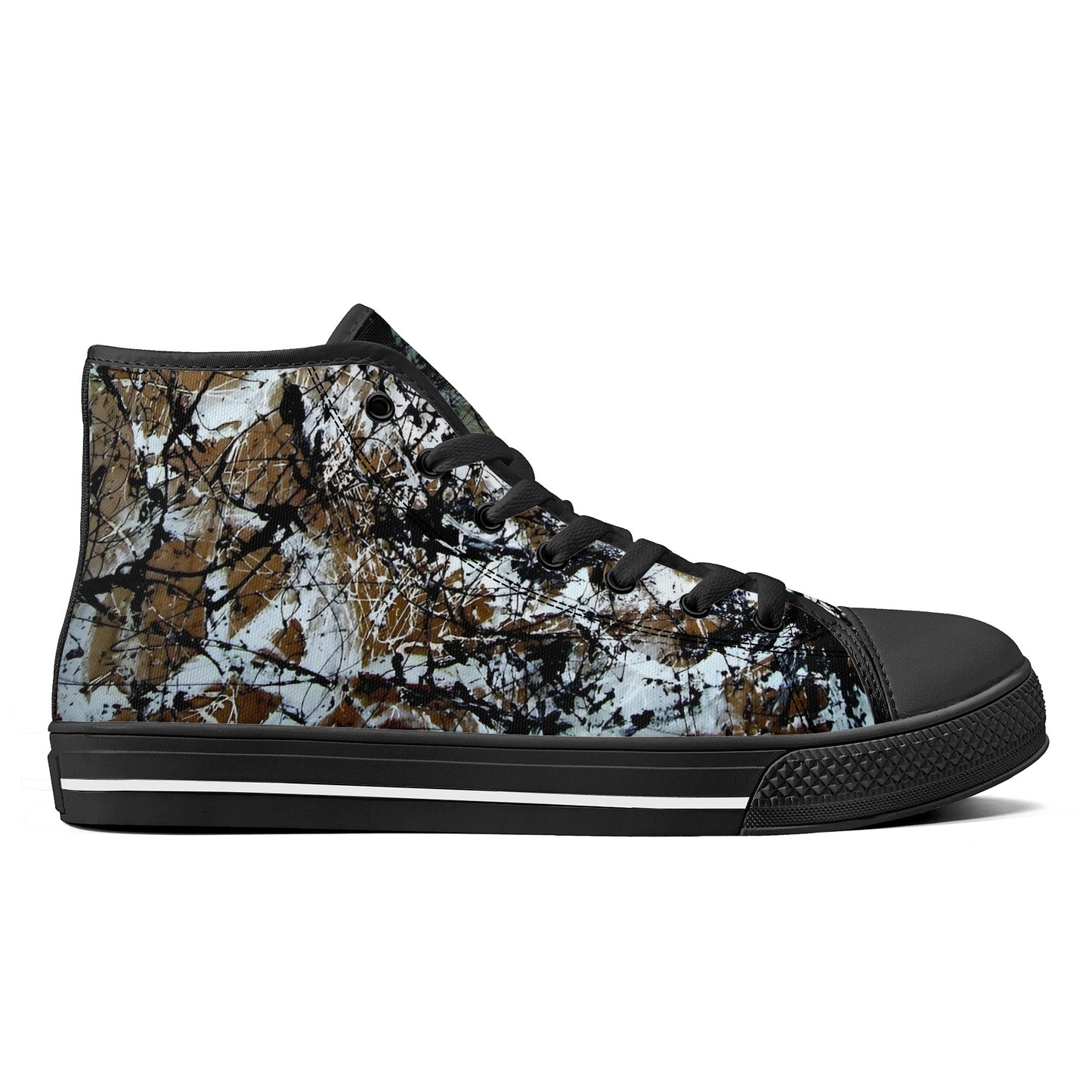 FWS High-Top Canvas Shoes With Customized Tongue - Black