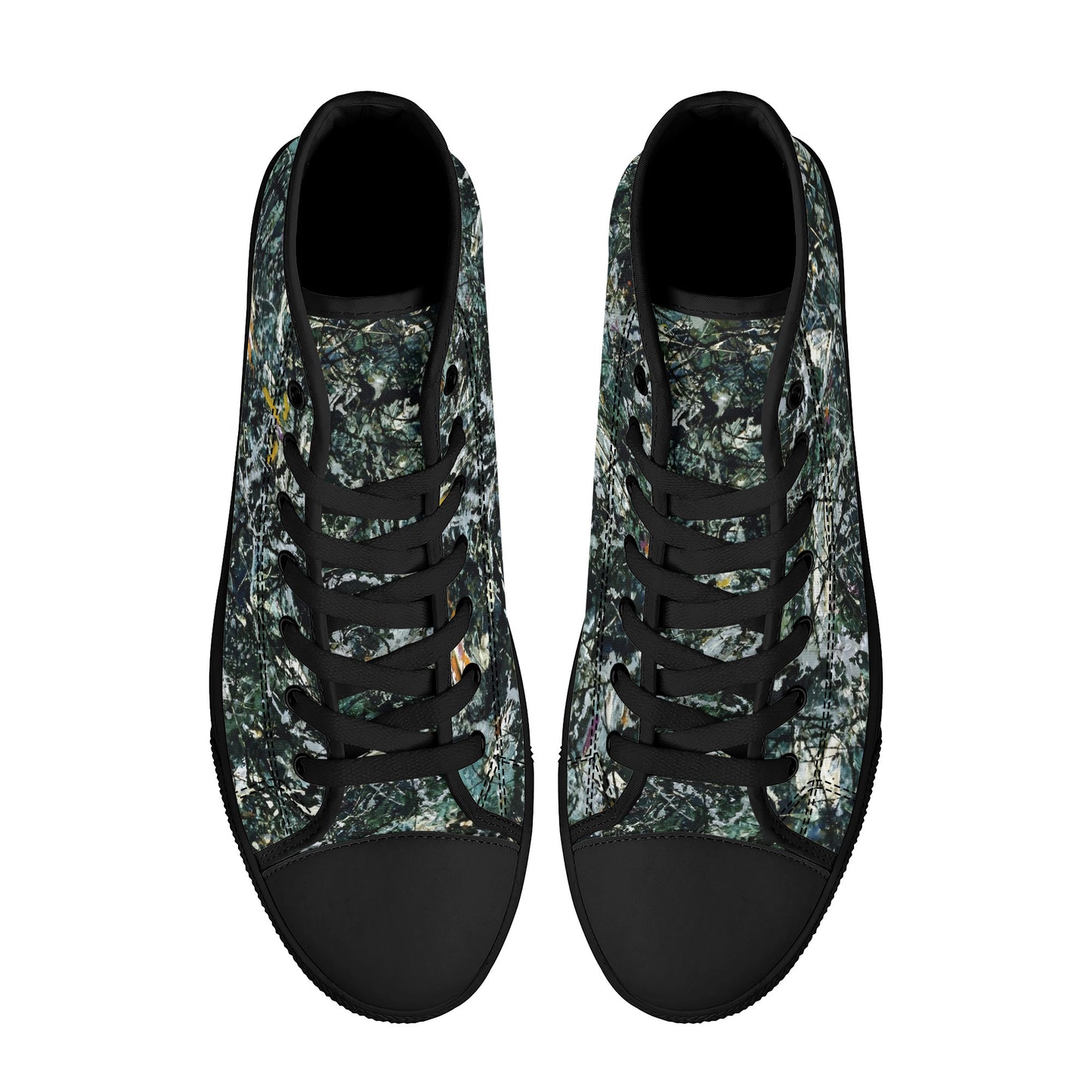 FWS High-Top Canvas Shoes With Customized Tongue - Black