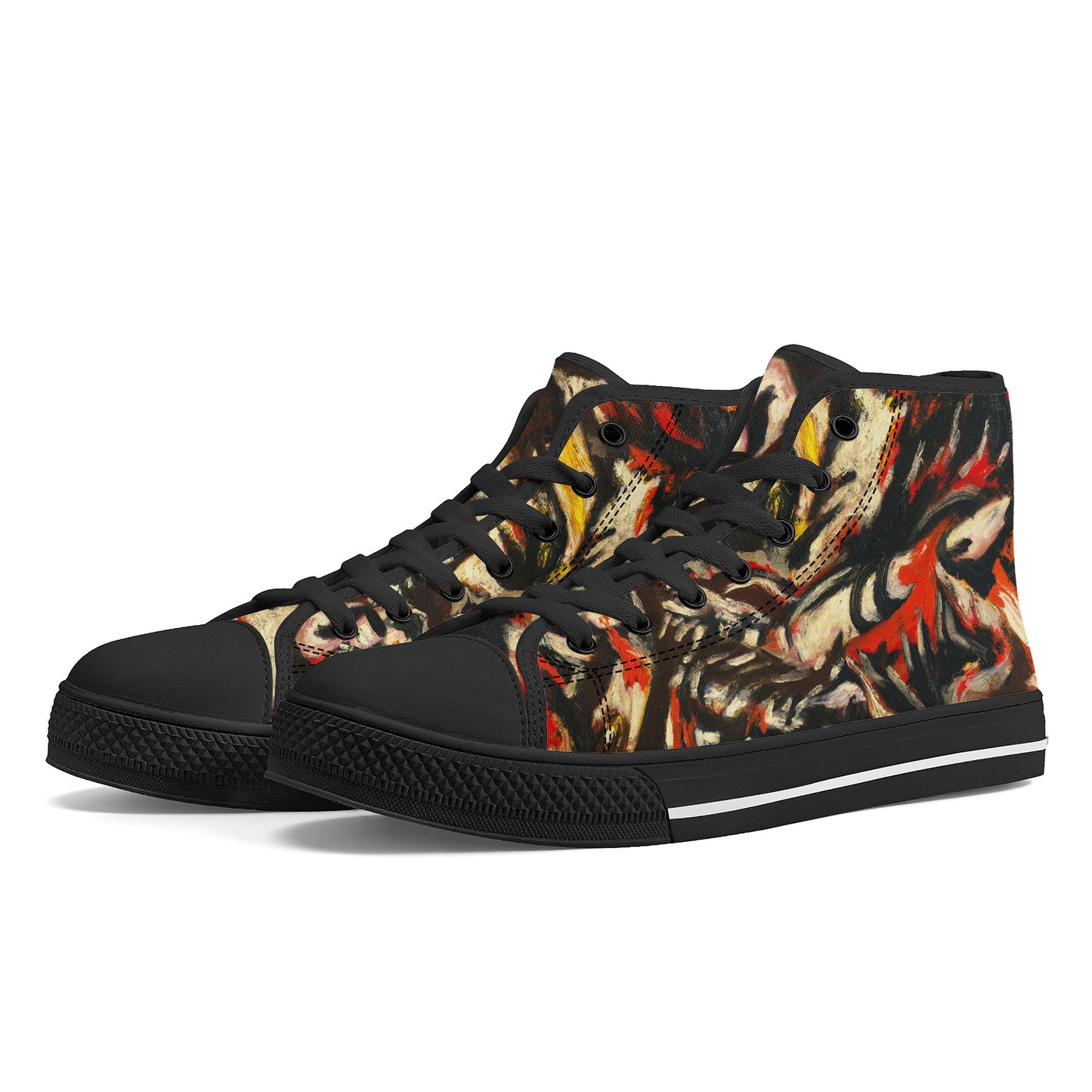 FWS High-Top Canvas Shoes With a Jackson Pollock