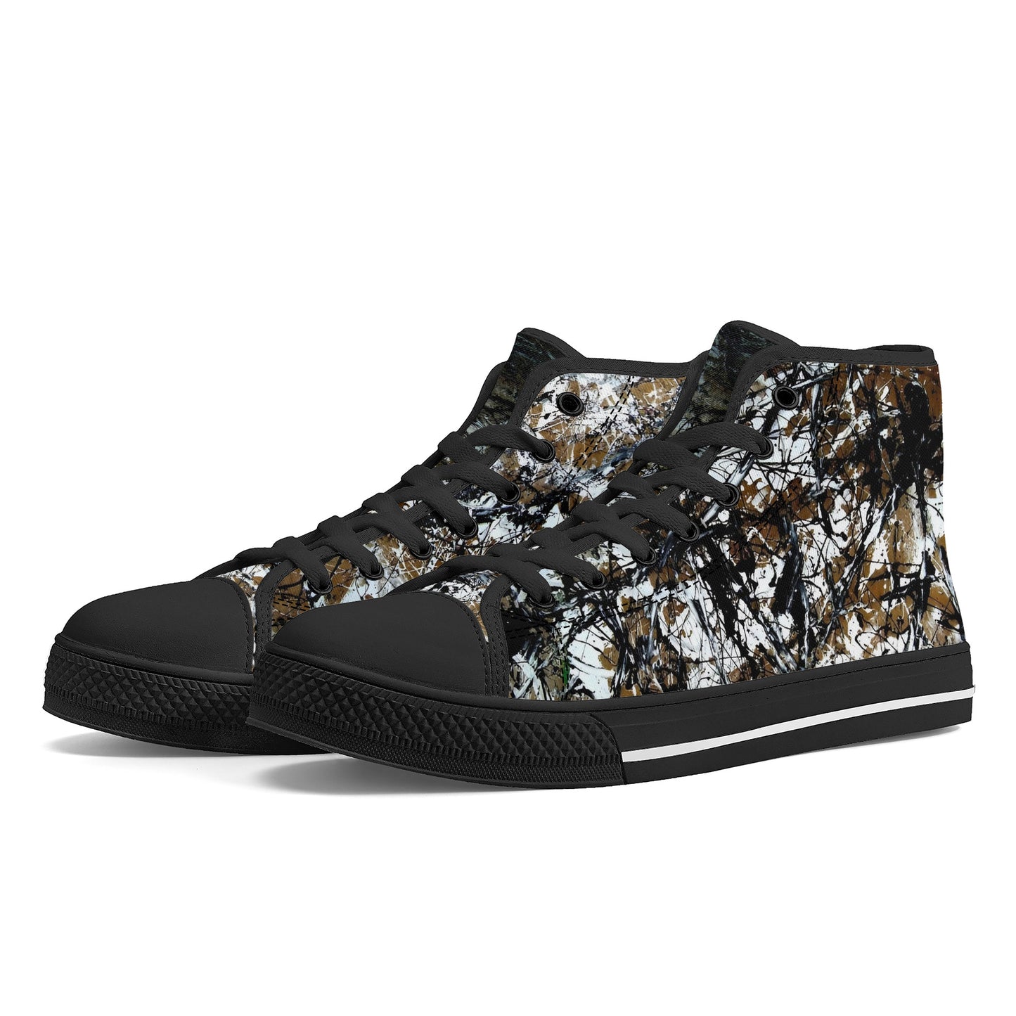 FWS High-Top Canvas Shoes With Customized Tongue - Black