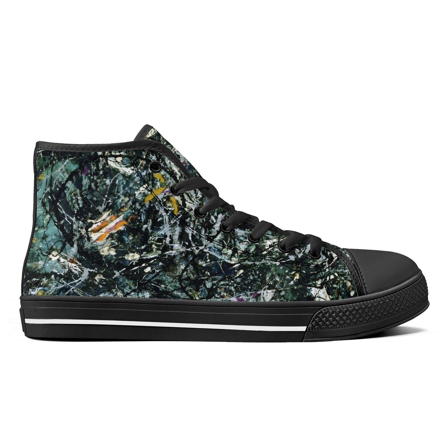 FWS High-Top Canvas Shoes With Customized Tongue - Black