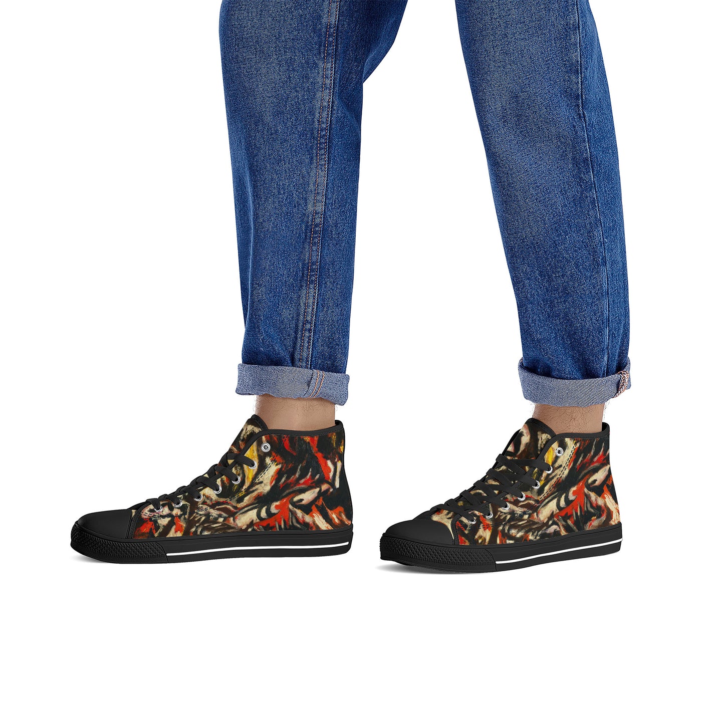 FWS High-Top Canvas Shoes With a Jackson Pollock