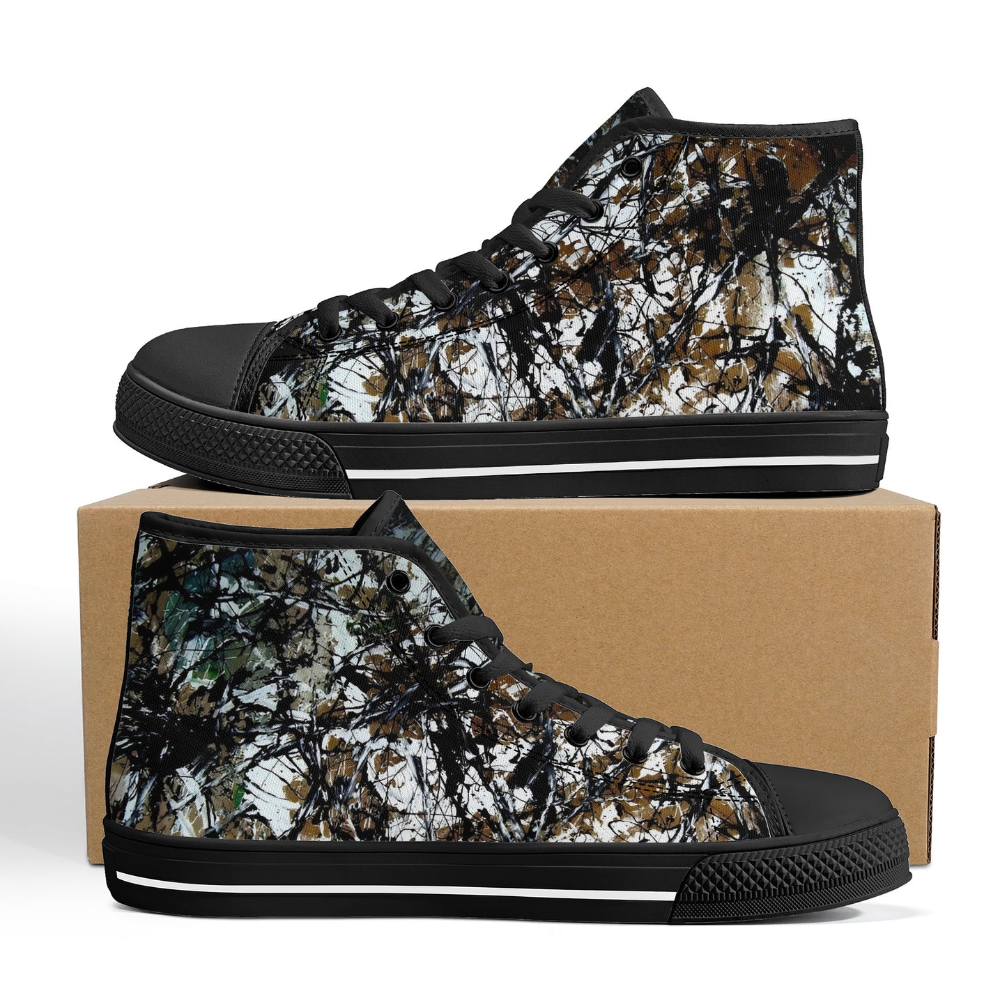 FWS High-Top Canvas Shoes With Customized Tongue - Black