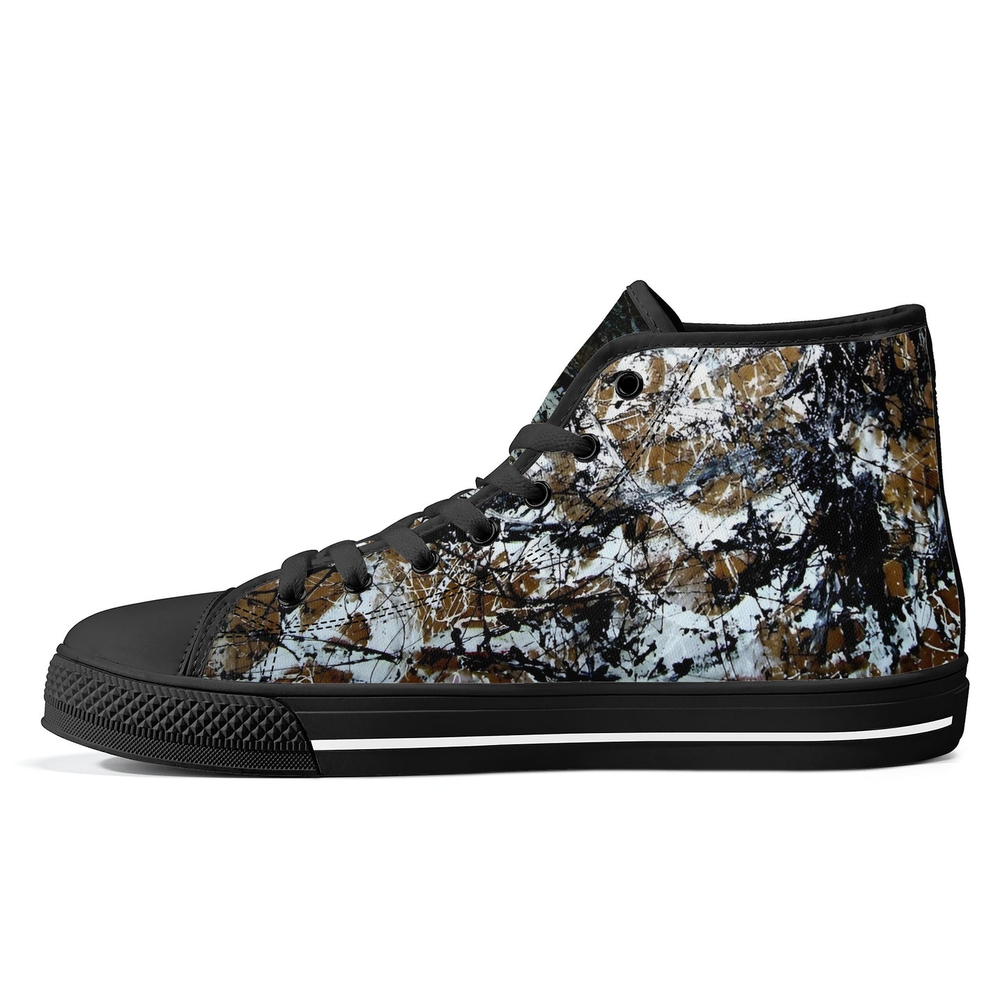 FWS High-Top Canvas Shoes With Customized Tongue - Black