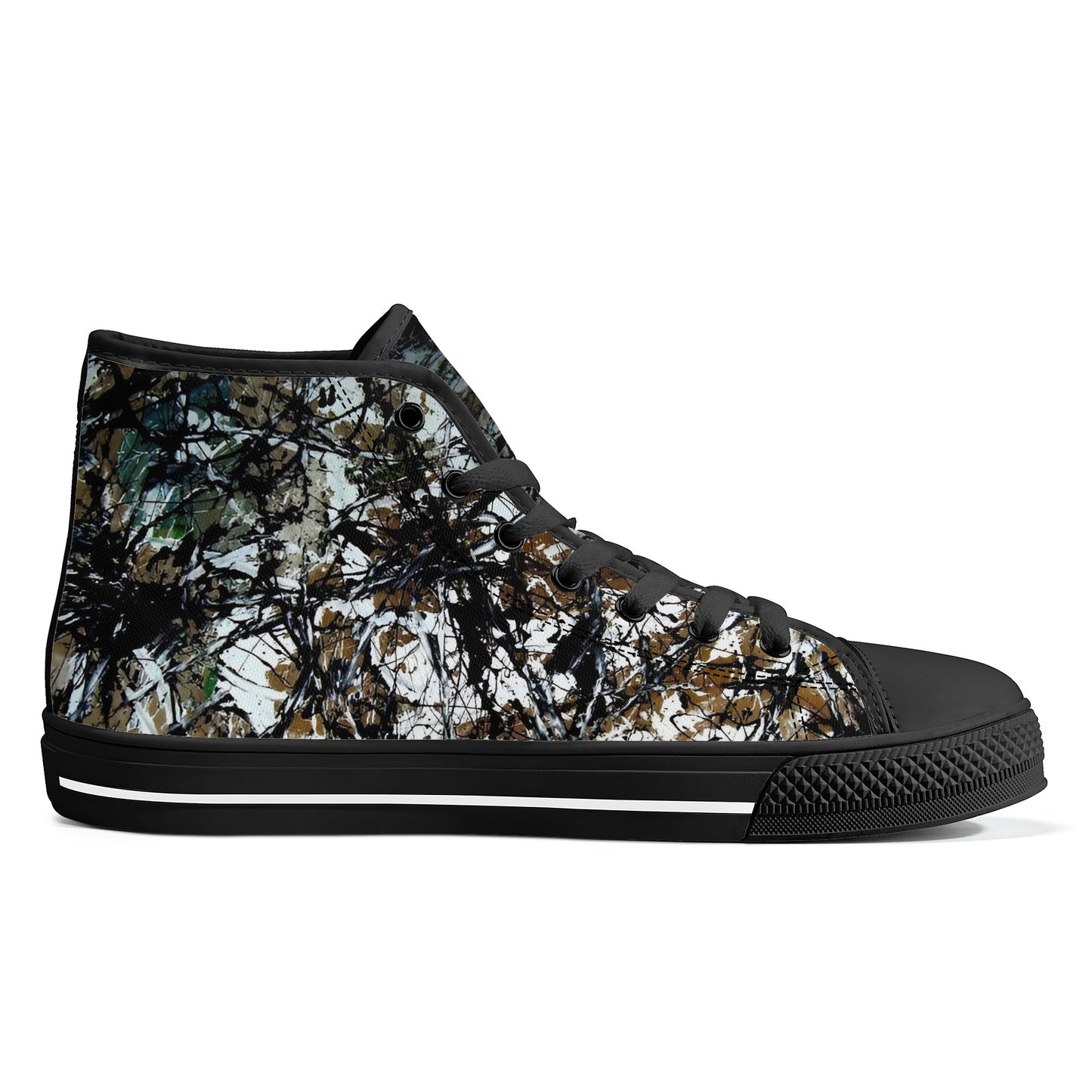 FWS High-Top Canvas Shoes With Customized Tongue - Black