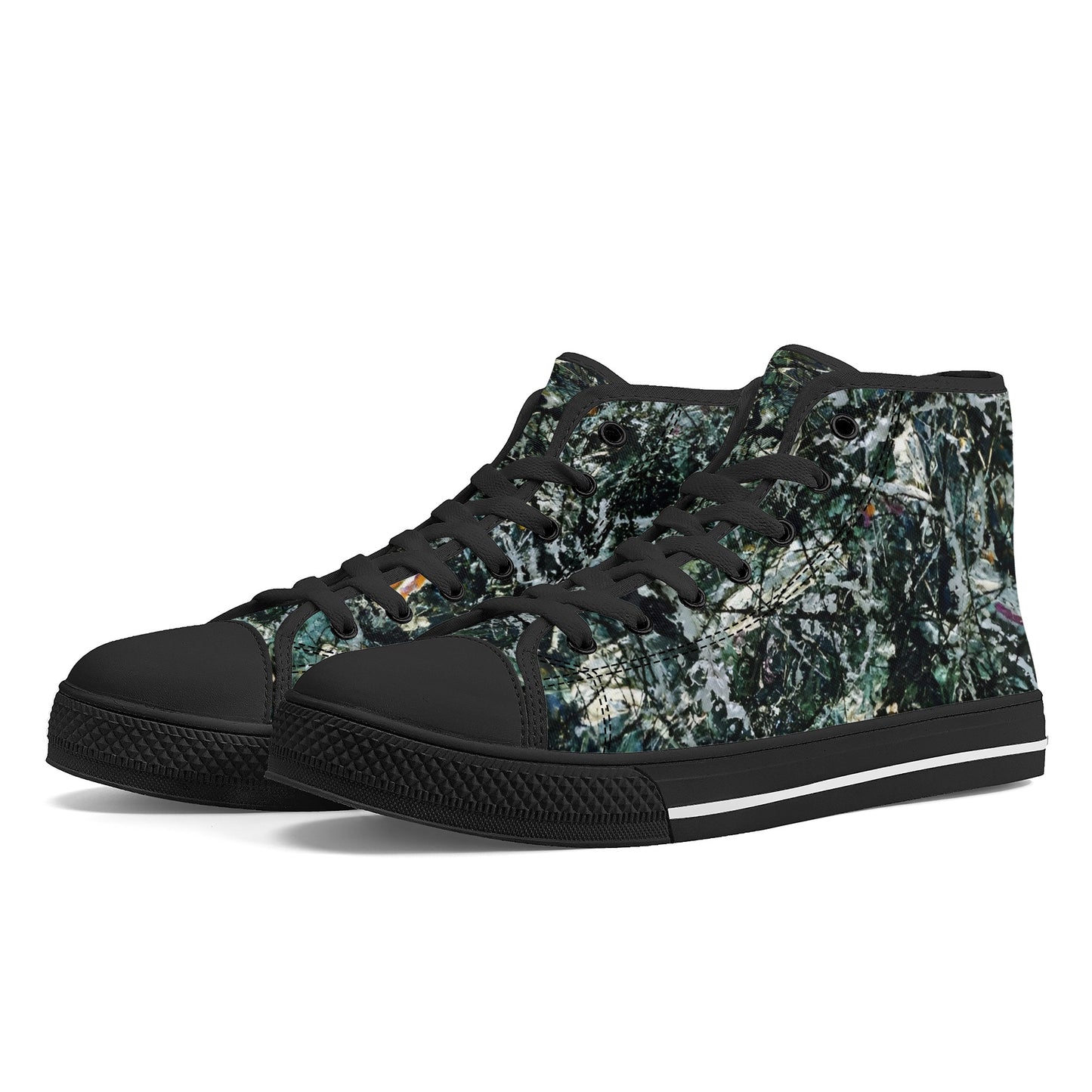 FWS High-Top Canvas Shoes With Customized Tongue - Black