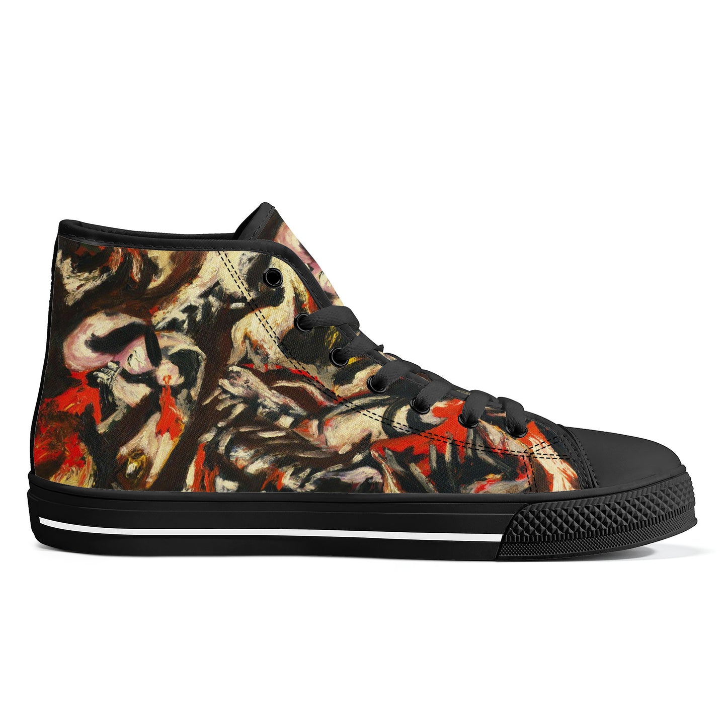 FWS High-Top Canvas Shoes With a Jackson Pollock