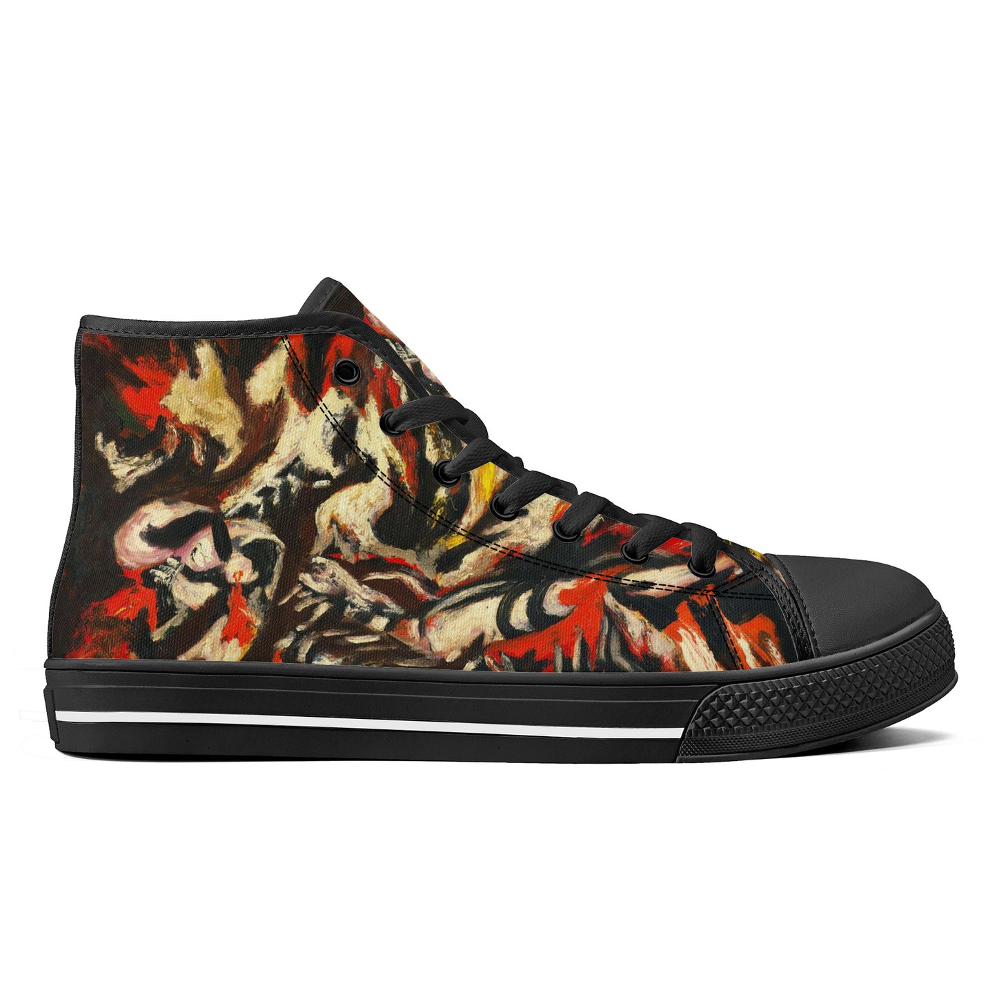 FWS High-Top Canvas Shoes With a Jackson Pollock