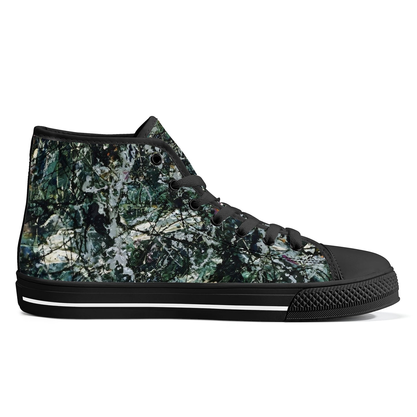 FWS High-Top Canvas Shoes With Customized Tongue - Black