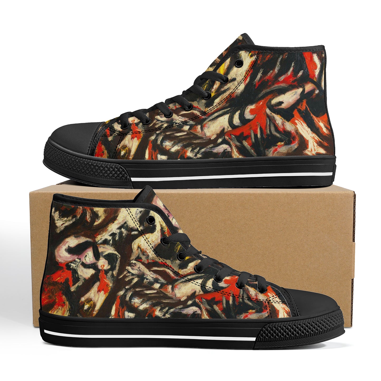 FWS High-Top Canvas Shoes With a Jackson Pollock