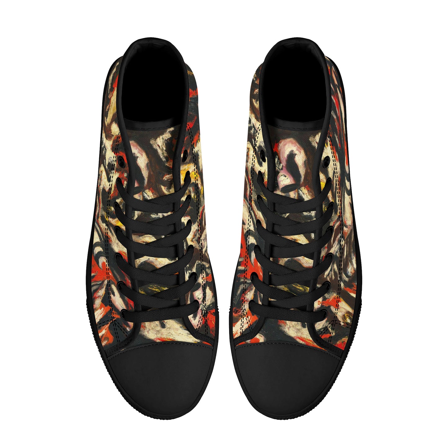 FWS High-Top Canvas Shoes With a Jackson Pollock