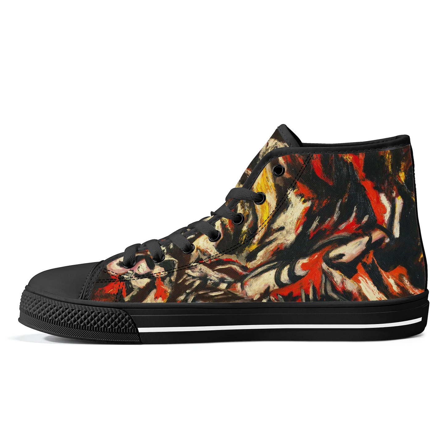 FWS High-Top Canvas Shoes With a Jackson Pollock